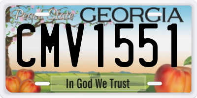 GA license plate CMV1551