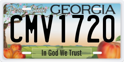 GA license plate CMV1720