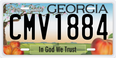 GA license plate CMV1884