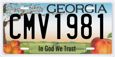 GA license plate CMV1981