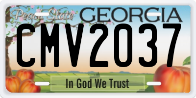 GA license plate CMV2037
