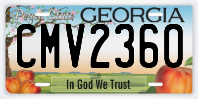 GA license plate CMV2360