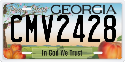 GA license plate CMV2428