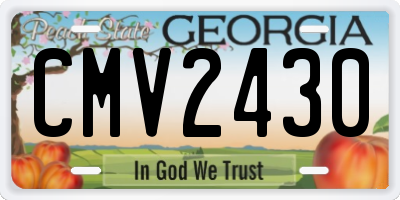 GA license plate CMV2430