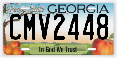 GA license plate CMV2448