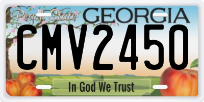 GA license plate CMV2450