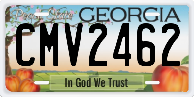GA license plate CMV2462