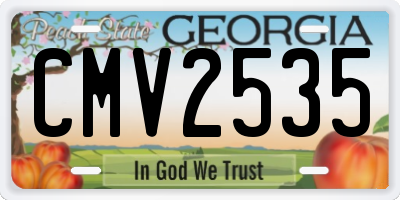 GA license plate CMV2535