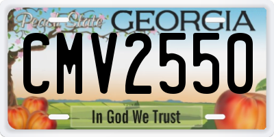 GA license plate CMV2550