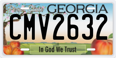 GA license plate CMV2632
