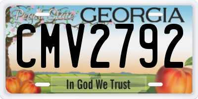 GA license plate CMV2792