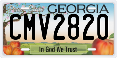 GA license plate CMV2820