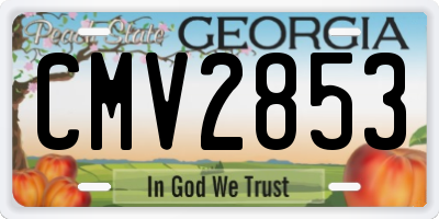 GA license plate CMV2853