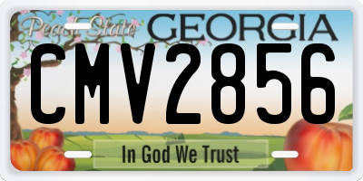 GA license plate CMV2856