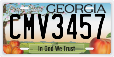 GA license plate CMV3457