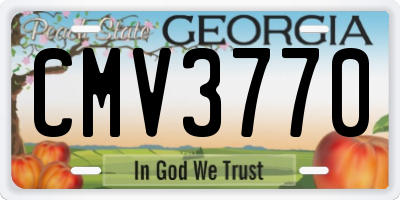 GA license plate CMV3770