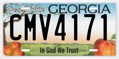 GA license plate CMV4171