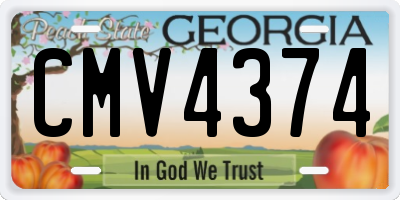 GA license plate CMV4374