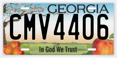GA license plate CMV4406
