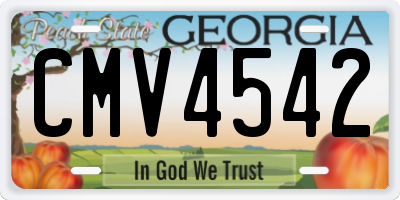 GA license plate CMV4542