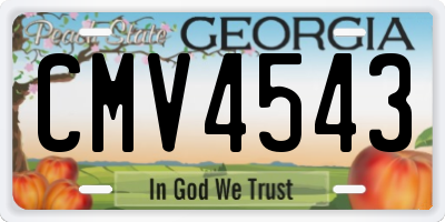 GA license plate CMV4543