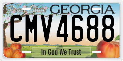 GA license plate CMV4688