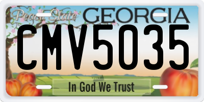 GA license plate CMV5035