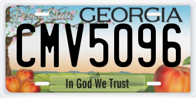 GA license plate CMV5096