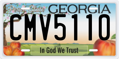 GA license plate CMV5110