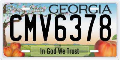 GA license plate CMV6378