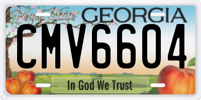 GA license plate CMV6604