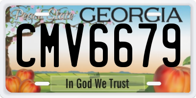 GA license plate CMV6679