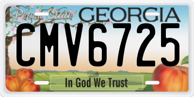 GA license plate CMV6725