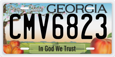 GA license plate CMV6823