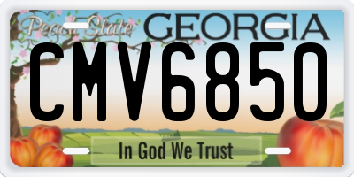 GA license plate CMV6850