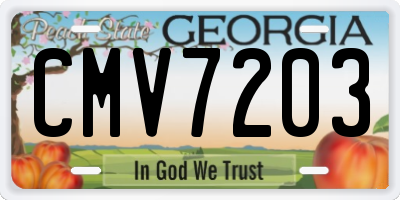 GA license plate CMV7203