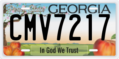 GA license plate CMV7217