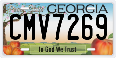 GA license plate CMV7269