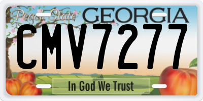 GA license plate CMV7277