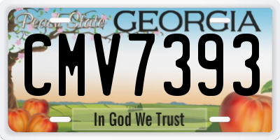 GA license plate CMV7393