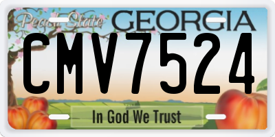 GA license plate CMV7524