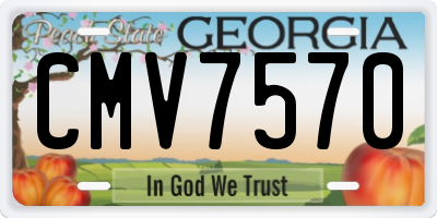 GA license plate CMV7570