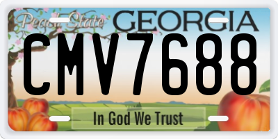 GA license plate CMV7688
