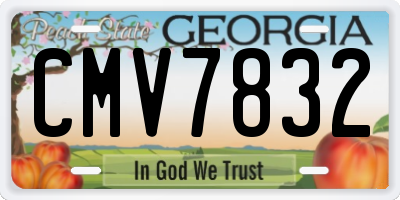 GA license plate CMV7832