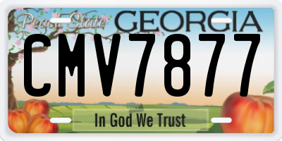 GA license plate CMV7877