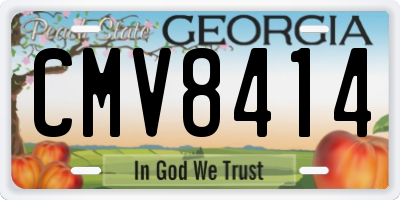 GA license plate CMV8414