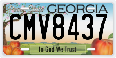 GA license plate CMV8437