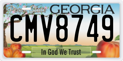 GA license plate CMV8749
