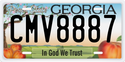 GA license plate CMV8887