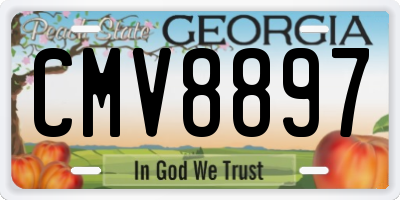 GA license plate CMV8897
